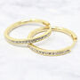 40mm Large Gold Plated Hoop Earrings With Crystals, thumbnail 1 of 6