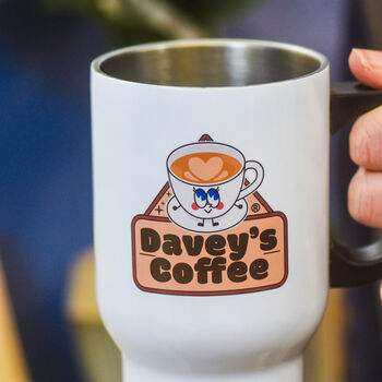 Personalised Cute Retro Travel Coffee Mug, 2 of 3