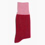 Wool Blend Boot Socks Mid Calf Colour Block Red Pink, thumbnail 2 of 3