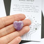 Amethyst Polished Heart For Tranquility And Healing, thumbnail 1 of 4