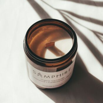 Hand Poured Soy Candle Cedarwood, Frankincense + Myrrh, 2 of 4