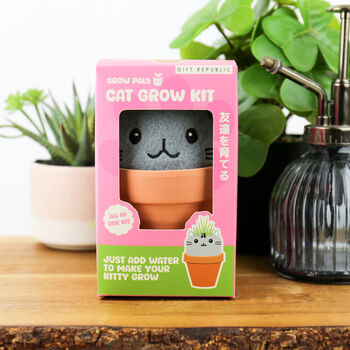Cat Grow Kit – Grow Pal Plush With Ceramic Plant Pot, 3 of 4