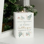 Personalised Christmas Foliage White Tealight Holder, thumbnail 2 of 4