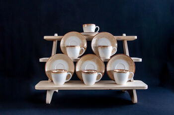 White Set Of Six Porcelain Espresso Cup And Saucer, 10 of 12