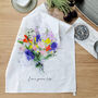 Personalised Family Birth Flower Bouquet Tea Towel, thumbnail 7 of 12
