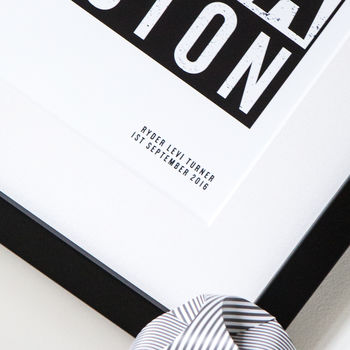 Personalised ‘Straight Outta Compton’ New Baby Print, 2 of 6