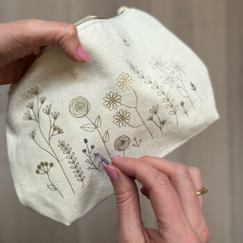 Stitch Your Flowers Zip Pouch Diy Kit, 6 of 7
