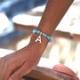 Personalised Turquoise Intial Stretch Bracelet, thumbnail 7 of 8