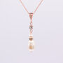 Rose Gold Plated Or Silver Long Teardrop Pearl Earrings, thumbnail 7 of 9