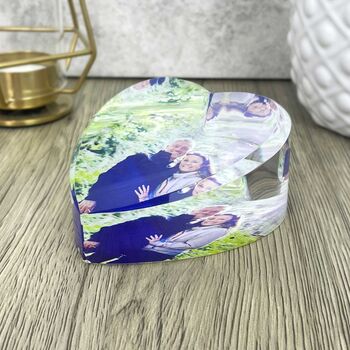 Personalised Photo Glass Heart Paperweight + Luxury Gift Box, 5 of 12