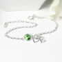Belle Birthstone And Initial Bracelet Sterling Silver, thumbnail 5 of 8