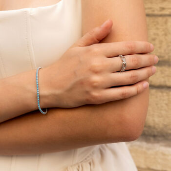 Sterling Silver Pave Chain Ring, 8 of 12