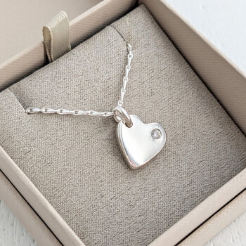 Memorial Ashes Gemstone Heart Silver Charm, 2 of 5