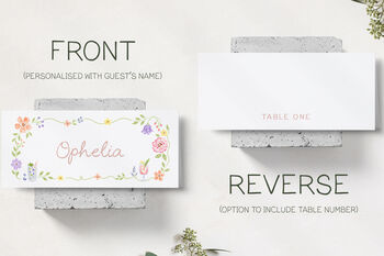 Whimsical Wildflower Wedding Place Cards, 3 of 6