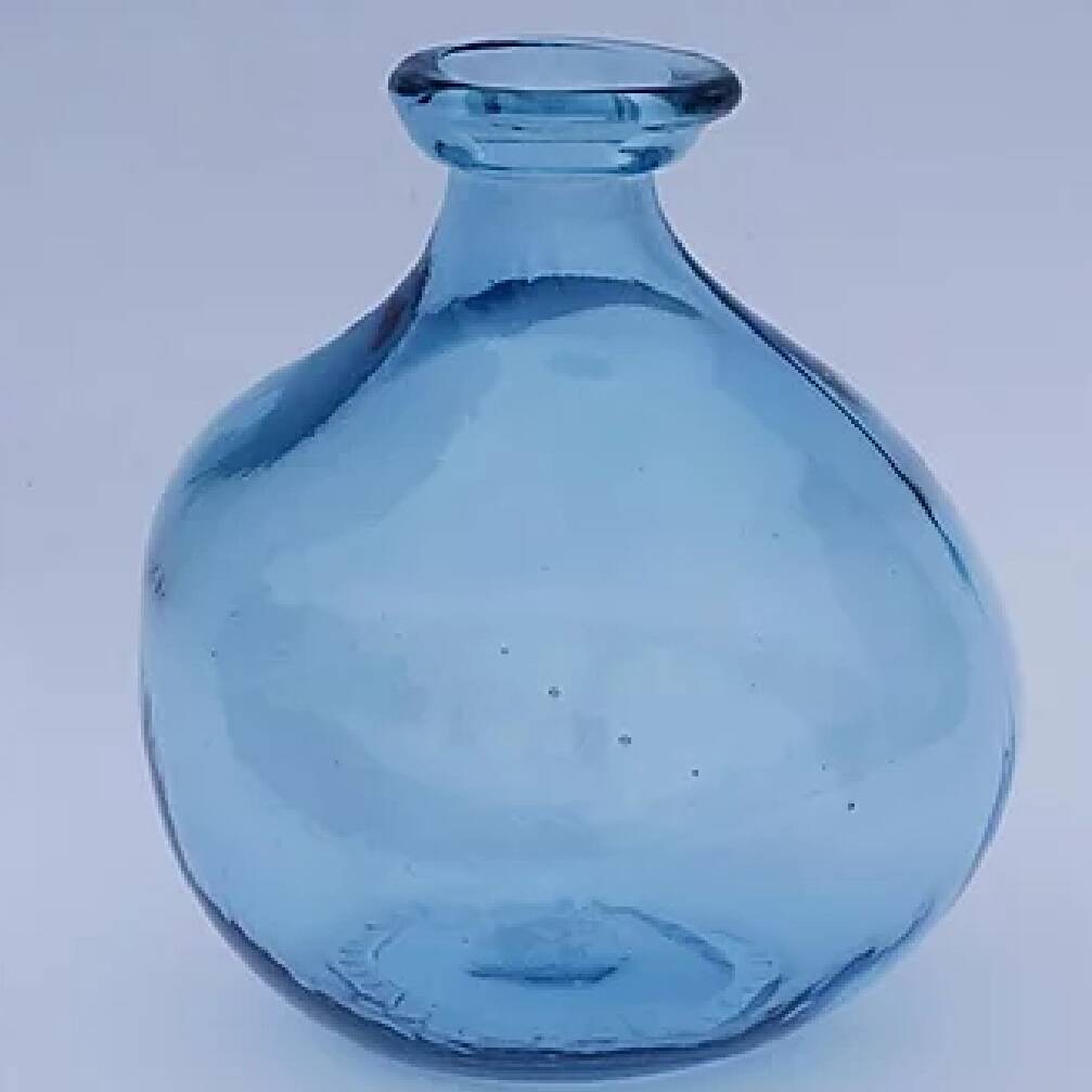 Recycled Glass Vase 18cm Blown Glass Ten Colours By The Recycled Glassware Co