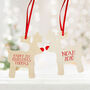 Christmas Tree Decoration Personalised Reindeer Wooden, thumbnail 3 of 7