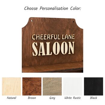 Personalized Wooden Bird Feeder Saloon For Outdoors, 6 of 7