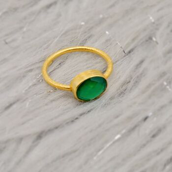 Green Onyx Gold Ring, 2 of 9