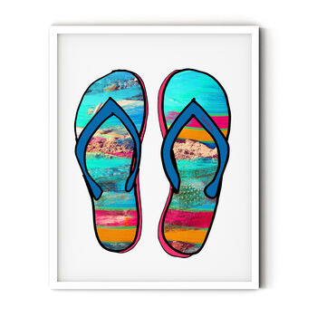 Blue Beach Sandals Print, 3 of 6