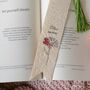 Watercolour Birth Flower Pineapple Leather Bookmark, thumbnail 3 of 9