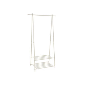 Two Tier White Storage Shelf Clothes Coat Rack Stand, 3 of 7