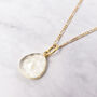 White Topaz April Birthstone Gold Plated Charm Necklace, thumbnail 1 of 7