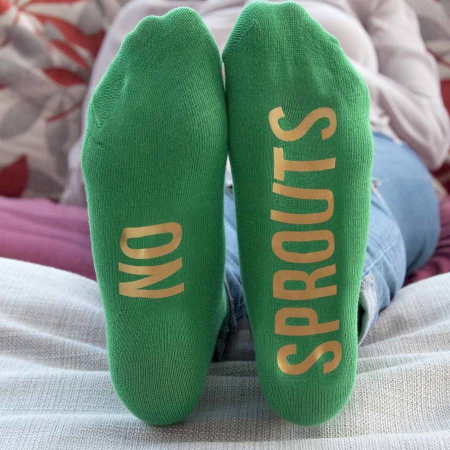Personalised 'Sprout Green' Christmas Day Socks By The Letteroom ...