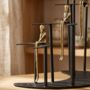 Abstract Seated Figures Brass And Black Decorative Art, thumbnail 4 of 6