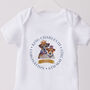 Personalised Kings Coronation Terrier Baby Grow Vest, thumbnail 2 of 2
