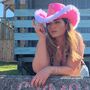 Personalised Hot Pink Fluffy Cowboy Hat, thumbnail 6 of 7