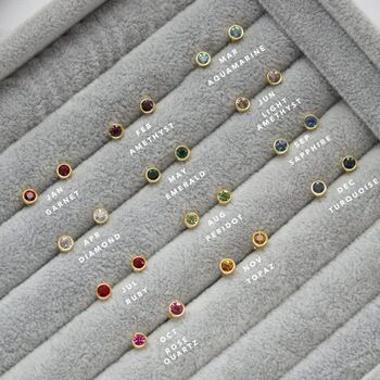 Yellow Gold Vermeil October Birthstone Earrings Rose Quartz, 2 of 4