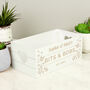Personalised Text White Wooden Crate Organiser, thumbnail 3 of 6