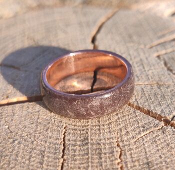 Copper Ring With Welsh Heather Blue Slate, 5 of 6