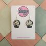 Mystic Ball Glitter Resin Earrings / Fortune Teller Jewellery Small Sparkly Orb Earrings / Celestial Jewellery / Gift For Her Small Sparkly Magical Accessory, thumbnail 1 of 5