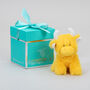 Mini Highland Collectible Orange Soft Toy Cow With Pop Up Box, thumbnail 1 of 8