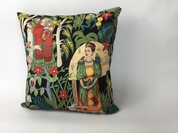 Mexican Lady Cushion Cover On Black, 5 of 5