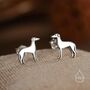 Sterling Silver Tiny Whippet Dog Stud Earrings, thumbnail 1 of 12