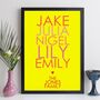 Personalised Family Names Print With Message Family Gift, thumbnail 8 of 12