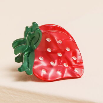 Mini Red Strawberry Hair Clip, 2 of 4