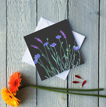 Lavender And Cornflowers Greetings Card, 2 of 2