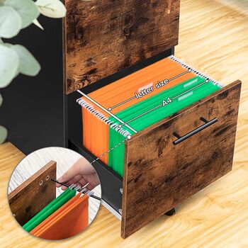 Mobile Filing Cabinet With Two Drawers File Folders, 5 of 9