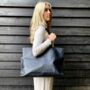 Extra Large Half Meter Black Leather Carry All Tote Bag, thumbnail 7 of 9