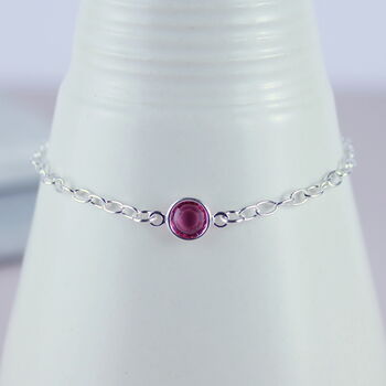 Sterling Silver Swarovski Crystal Birthstone Bracelet, 4 of 10