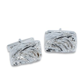 Wave Cufflinks In Solid Sterling Silver, 2 of 3