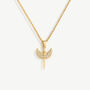 Women’s Sparkling Sword With Wings Pendant Necklace, Jewellery Gift For Her, thumbnail 3 of 5