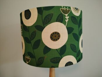 Green Floral Lampshade Handmade Fabric Lamp Shade Table Floor Or Ceiling Pendant, 8 of 11