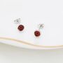 Natural Garnet Stud Earrings In Sterling Silver, thumbnail 4 of 12