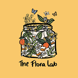 The Flora Lab Logo with subtext of hand poured natural-wax candles 