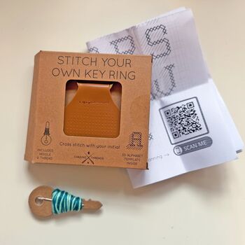 Stitch Your Own Personalised Keyring Kit Vegan Leather, 4 of 12