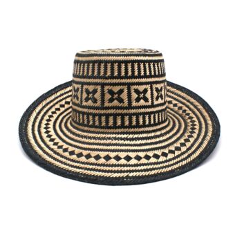 Black Arawak Short Brim Straw Hat, 5 of 9